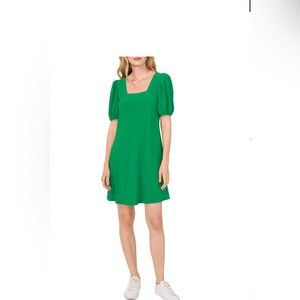 Cece Square Neck Jersey Dress Size Medium Lush Green